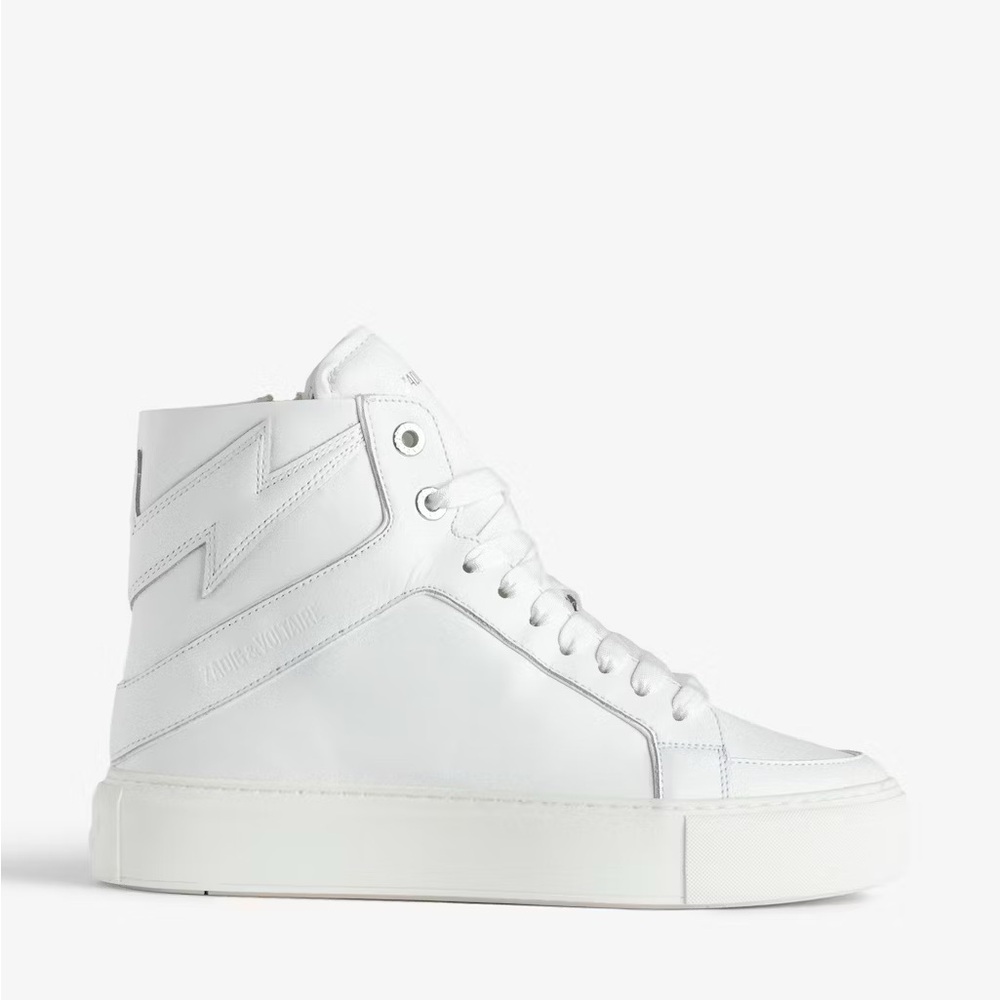 Zadig & Voltaire White Leather High-Top Sneakers